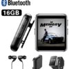 16GB Clip MP3 Player with Bluetooth, Sports Watch MP3 Player with Touch Screen, Mini MP3 Player with Headphones,Voice Recorder,E-Book,Video Play,HiFi Lossless Sound Music Player for Running, 1.5 Inch