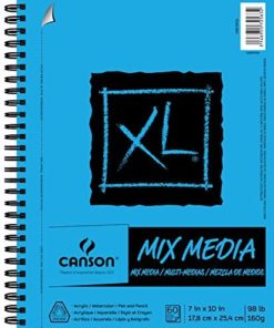 Canson XL Series Mix Paper Pad, Heavyweight, Fine Texture, Heavy Sizing for Wet and Dry Media, Side Wire Bound, 98 Pound, 7 x 10 Inch, 60 Sheets, 7"X10", 0