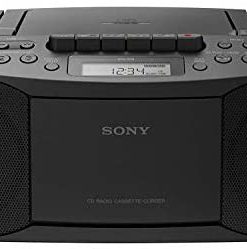Sony CFDS70-BLK CD/MP3 Cassette Boombox Home Audio Radio, Black, With Aux