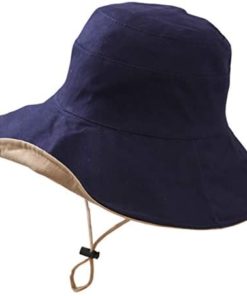 Women-Sun-Hat Protection Wide-Brim Cotton - with Strap Sun Packable Hat